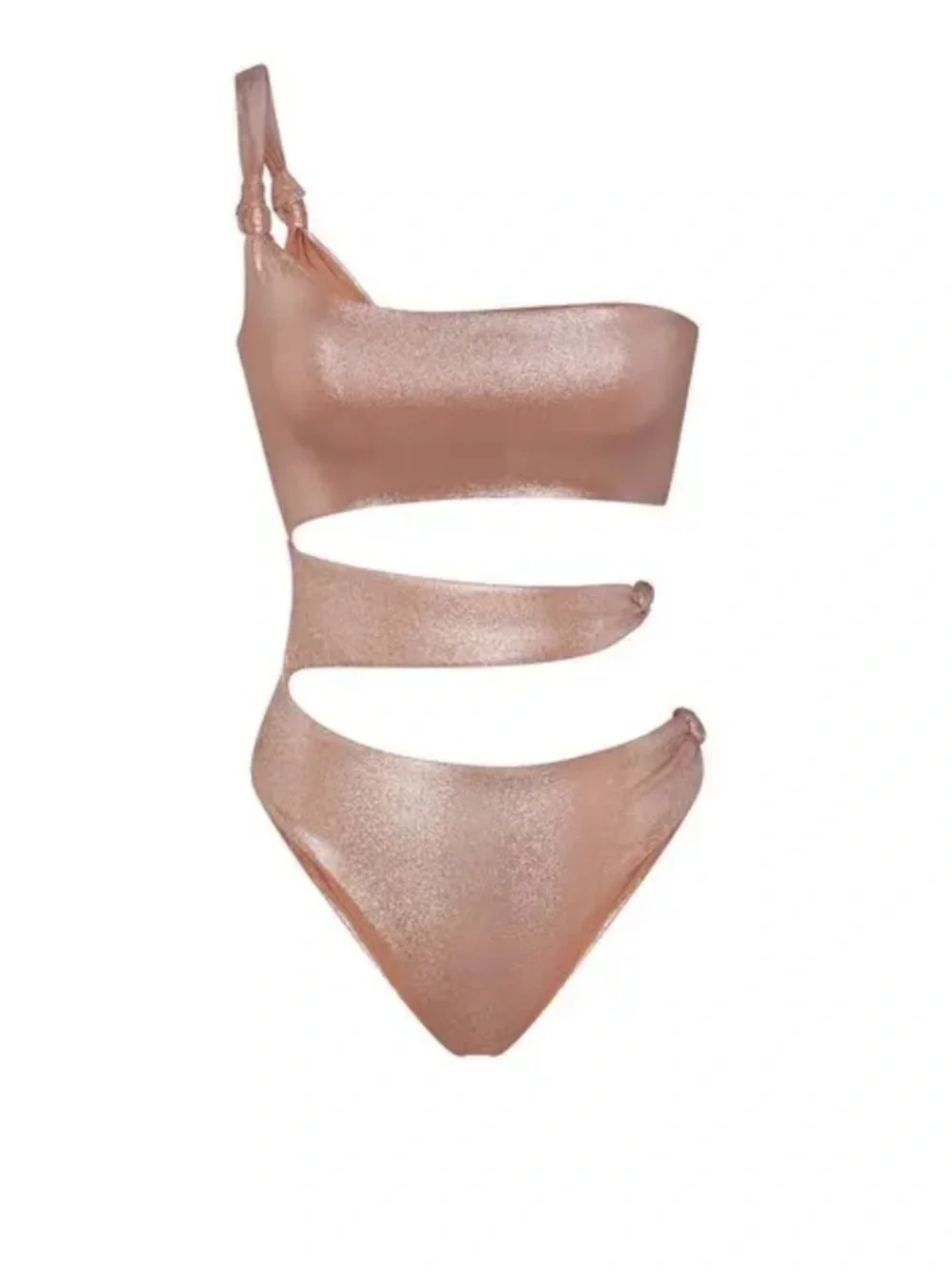 SKIMS LIQUID SHINE SWIM KNOTTED ONE-SHOULDER MONOKINI
